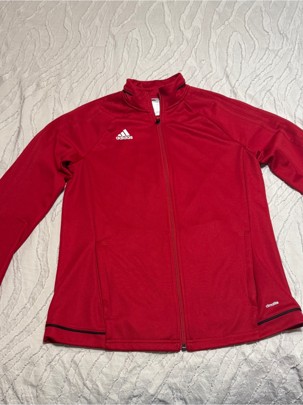 Adidas Women’s Red track jacket Full-Zip size Medium